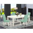 Pemberly Row 5-Piece Wood Dining Set in Linen White/Pond