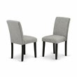 Pemberly Row 5-Piece Wood Dining Set with Linen Fabric in Black/Shitake