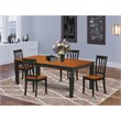 Pemberly Row 5-Piece Wood Dining Set in Black/Cherry with Extendable Leaf