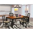 Pemberly Row 5-Piece Dining Table and Chair Set in Black and Cherry