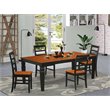 Pemberly Row 5-Piece Traditional Wood Dining Set in Black and Cherry