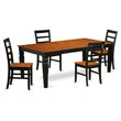Pemberly Row 5-Piece Traditional Wood Dining Set in Black and Cherry