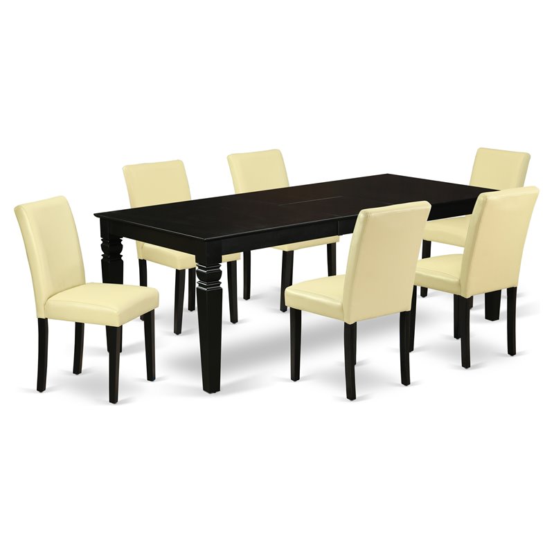 Pemberly Row 7-Piece Wood Kitchen Set with Black and Eggnog Finish