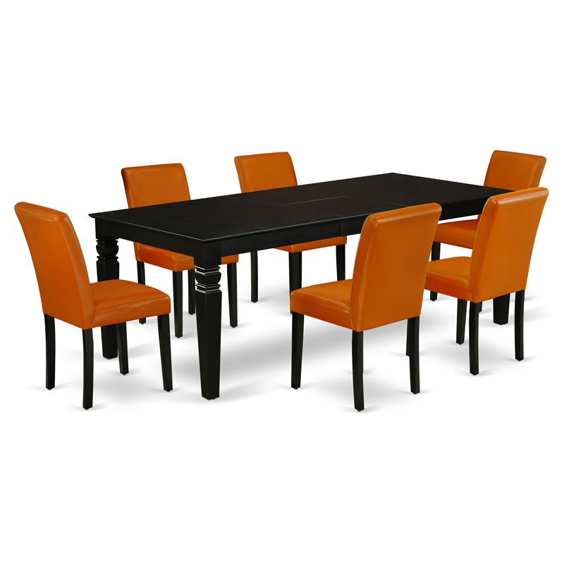 Pemberly Row 7-Piece Wood Kitchen Set with Black and Baked Bean Finish