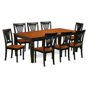 Pemberly Row 9-Piece Wood Dining Set with Black & Cherry Finish