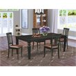 Pemberly Row 5-Piece Wood Dining Set with Faux Leather Chairs in Black