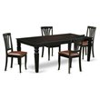 Pemberly Row 5-Piece Wood Dining Set with Faux Leather Chairs in Black