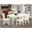 Pemberly Row 7-Piece Wood Dining Table Set in Linen White with Extension Leaf
