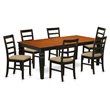 Pemberly Row 7-Piece Dining Set in Black and Cherry Finish
