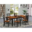 Pemberly Row 7-Piece Dining Table Set in Black and Cherry Finish