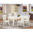 Pemberly Row 7-Piece Wood Dining Set with Slatted Back Chairs in White