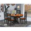 Pemberly Row 5-Piece Dining Table and Chair Set in Black/Cherry Finish