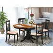 Pemberly Row 5-Piece Wood Kitchen Set in Black/Cherry Finish
