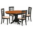 Pemberly Row 5-Piece Wood Kitchen Set in Black/Cherry Finish