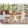 Pemberly Row 5-Piece Wood Dining Table Set in Buttermilk/Cherry Finish