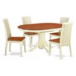 Pemberly Row 5-Piece Wood Dining Table Set in Buttermilk/Cherry Finish