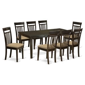 Pemberly Row 9-Piece Wood Dining Table Set with Butterfly Leaf in Cappuccino