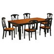 Pemberly Row 7 Pc Dining Table Set with Chairs in Black/Cherry