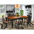 Pemberly Row 7 Pc Wood Kitchen Table Set with Chairs in Cherry