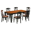 Pemberly Row 7 Pc Wood Kitchen Table Set with Chairs in Cherry