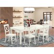 Pemberly Row 7-Piece Wood Kitchen Table Set with Storage Extension Leaf