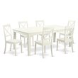 Pemberly Row 7-Piece Wood Kitchen Table Set with Storage Extension Leaf