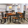 Pemberly Row 7-Piece Wooden Dinette Set with Cherry Finish Extension Leaf