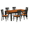Pemberly Row 7-Piece Wooden Dinette Set with Cherry Finish Extension Leaf