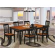 Pemberly Row Black and Cherry 7-Piece Dining Room Set with Butterfly Leaf
