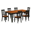 Pemberly Row Black and Cherry 7-Piece Dining Room Set with Butterfly Leaf