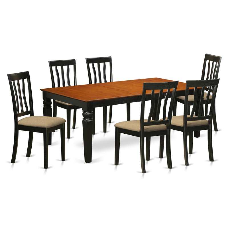Pemberly Row 7-Piece Black and Cherry Wood Kitchen Set