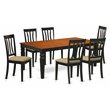 Pemberly Row 7-Piece Black and Cherry Wood Kitchen Set
