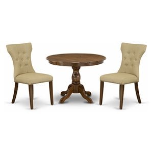 Pemberly Row 3-Piece Wood Dining Set in Acacia Walnut and Brown