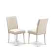 Pemberly Row 5-Piece Wood Dining Set in Linen White & Light Beige