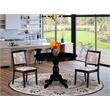 Pemberly Row 3-Piece Dining Set in Wire Brushed Black Finish