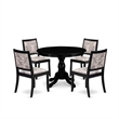 Pemberly Row 5-Piece Dining Set in Wire Brushed Black Finish