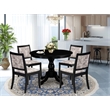 Pemberly Row 5-Piece Dining Set in Wire Brushed Black Finish