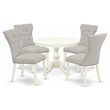 Pemberly Row 5-Piece Wood Dining Set in Linen White & Doeskin