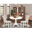 Pemberly Row 3-Piece Wood Dining Set in Linen White/Doeskin