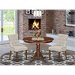 Pemberly Row 3-Piece Wood Dining Set in Mahogany/Doeskin