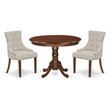 Pemberly Row 3-Piece Wood Dining Set in Mahogany/Doeskin