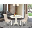 Pemberly Row 3-Piece Wood Dining Set in Linen White and Cream