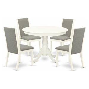 Pemberly Row 5-Piece Wood Dining Room Set in Linen White/Shitake