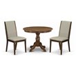 Pemberly Row 3-Piece Wood Dining Set in Acacia Walnut and Gray