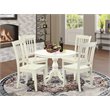 Pemberly Row 5-Piece Wood Dining Set with Slatted Back in Linen White