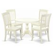 Pemberly Row 5-Piece Wood Dining Set with Slatted Back in Linen White