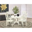 Pemberly Row 5-Piece Wood Dining Room Set in Linen White Finish