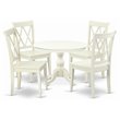 Pemberly Row 5-Piece Wood Dining Room Set in Linen White Finish