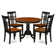 Pemberly Row 5-Piece Dining Set with Round Black/Cherry Table
