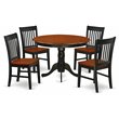 Pemberly Row 5-Piece Wood Dining Set with Panel Back Chairs in Black/Cherry